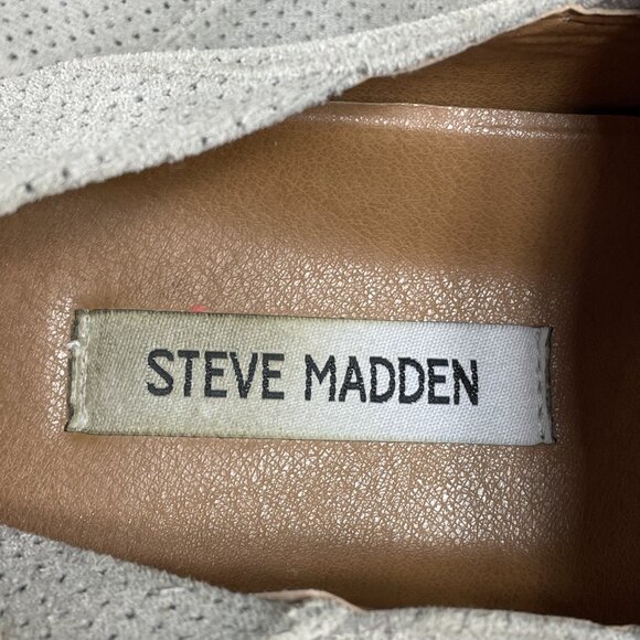 Steve Madden Shoes Womens 8.5 Gray Fayna Slip On Sneakers Fabric Perforated - Picture 4 of 9